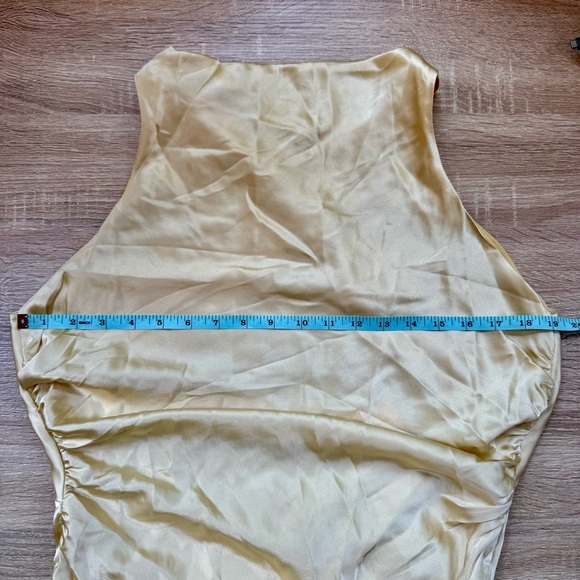 NWT Reformation Casette Silk Dress Maxi Long Wedding Cocktailin Blonde Yellow 12 - Picture 11 of 17